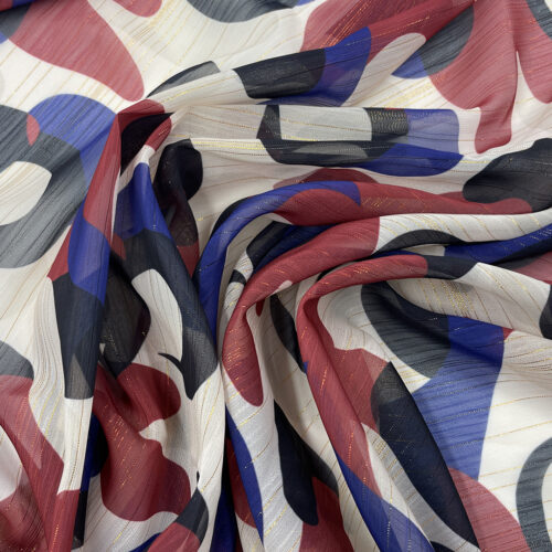 75gsm 100% Polyester Chiffon Glossy Fabric Blouse 1K11