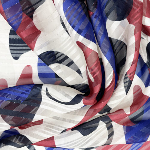 80gsm 100% Polyester Chiffon Glossy Fabric Evening Dress 1K16