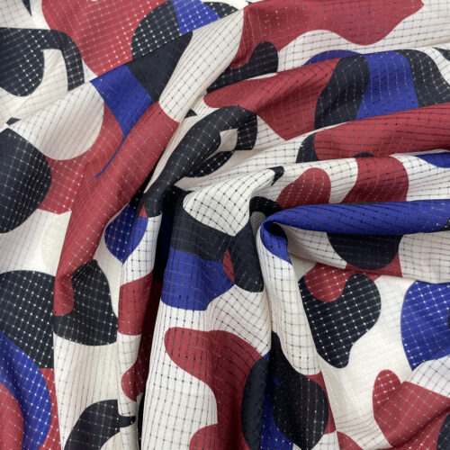 70gsm 100% Polyester Plaid Fabric Soft Hand Feel Evening Dress 1K19