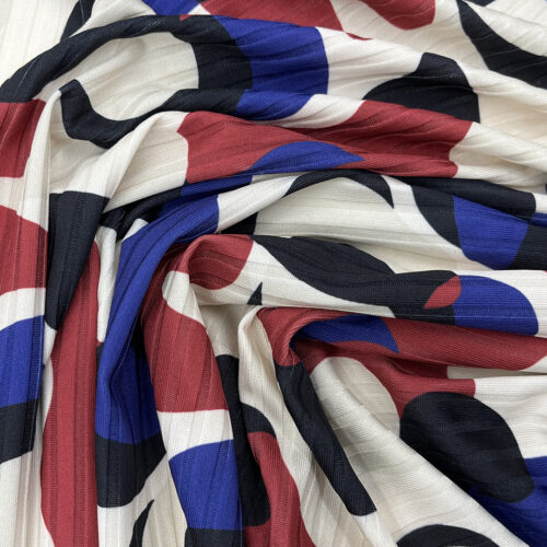 180gsm 95% Polyester 5% Spandex Rib Textured Fabric Dress 3K13